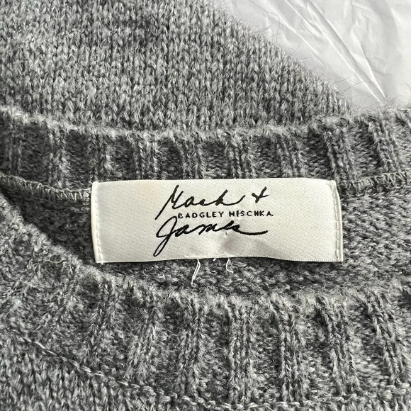 Mark & James x Badgley Mischka Gray Distressed Chain‎ Sweater Dress Size Small - Picture 10 of 12
